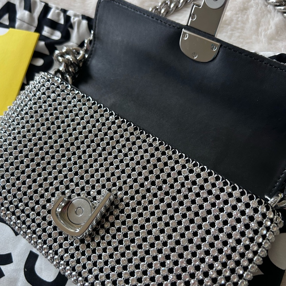 NWT MARC JACOBS The Rhinestone J Marc Crystal Embellished Shoulder Bag - Picture 11 of 17